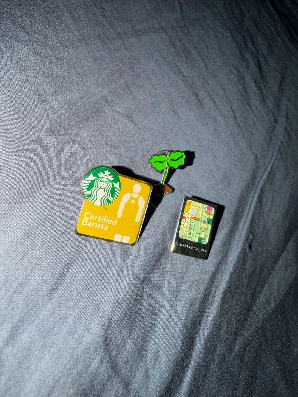 Starbucks Certified Barista Pin Set with Green Sprout Enamel Pin - Picture 2 of 4